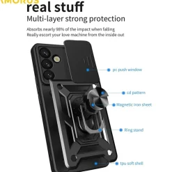 Amorus Samsung Galaxy S26 Plus Shield Case met Camera-schuif