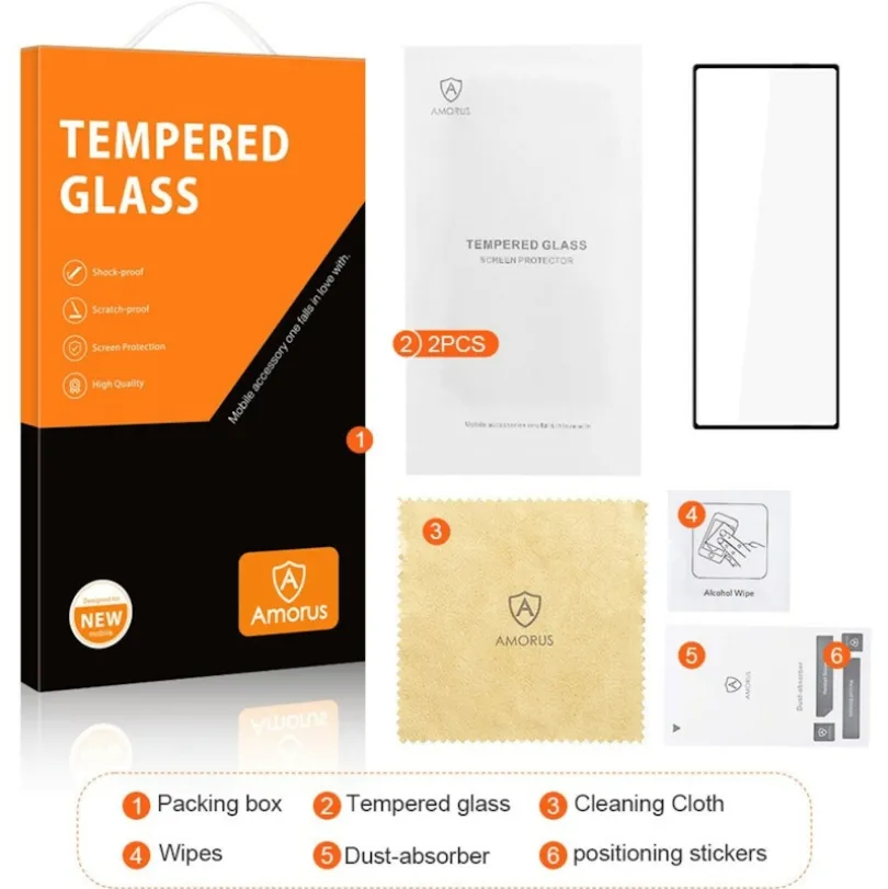 Amorus Samsung Galaxy Z Fold6 Screenprotector Gehard Glas