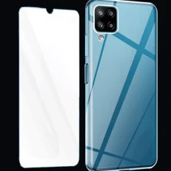 CaseBody Samsung Galaxy A12 Transparant Beschermhoesje mét Glazen Screenprotector