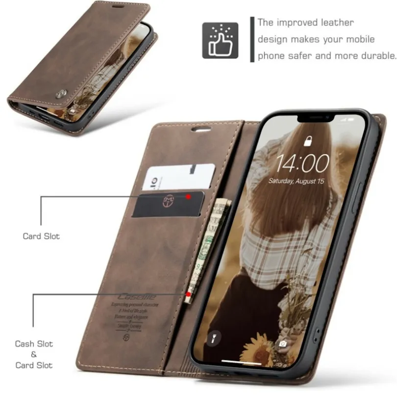 Caseme iPhone 13 Business Wallet Bookcase Hoesje