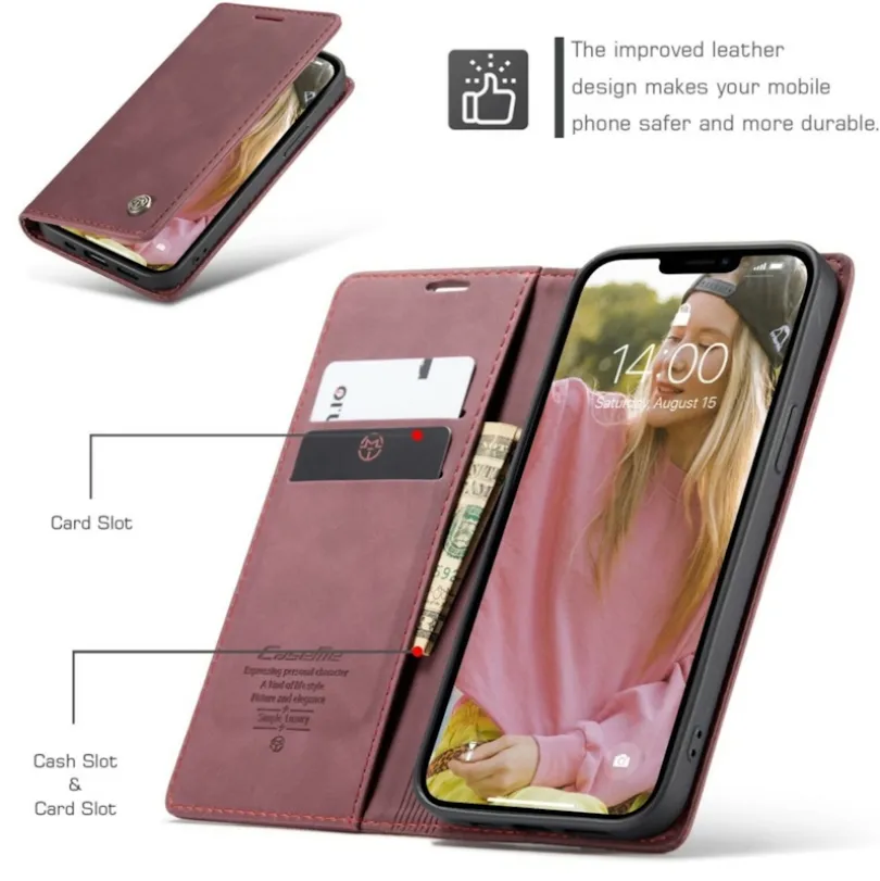 Caseme iPhone 13 Business Wallet Bookcase Hoesje