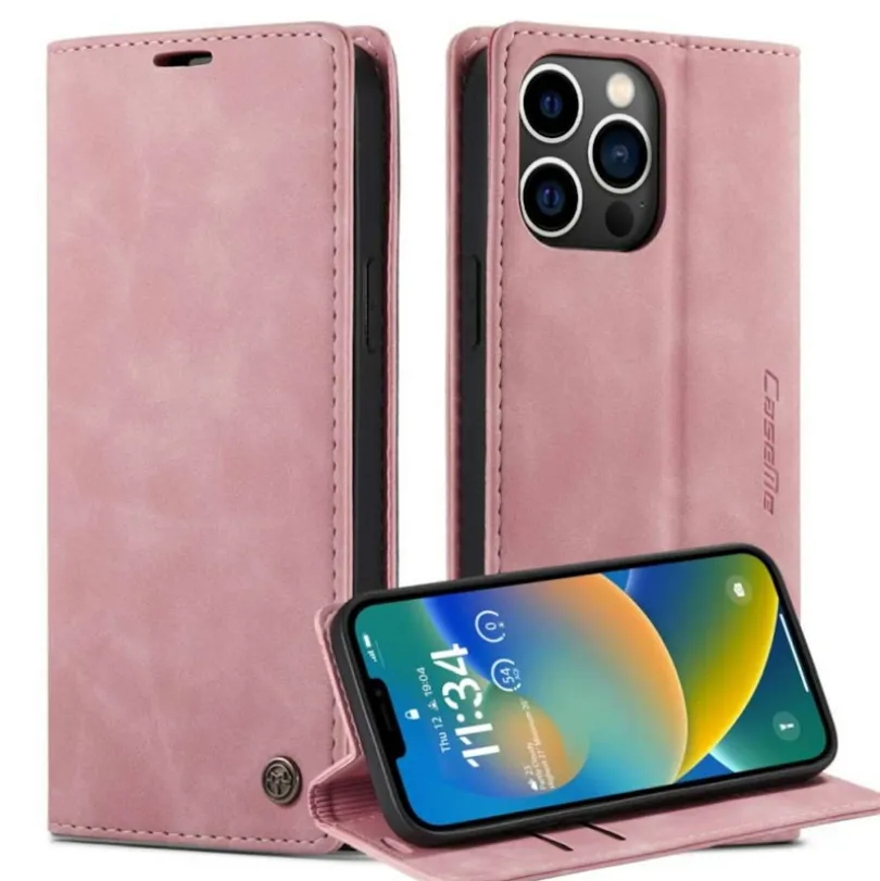 Caseme iPhone 14 Pro Retro Portemonnee Hoesje