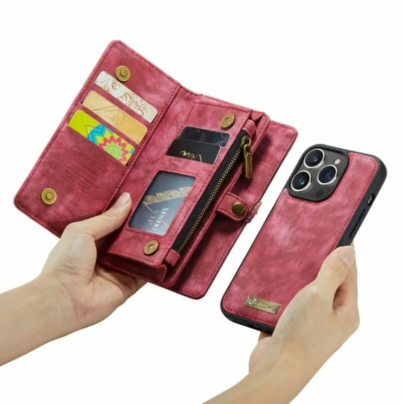 Caseme iPhone 15 Pro Vintage Portemonnee Hoesje