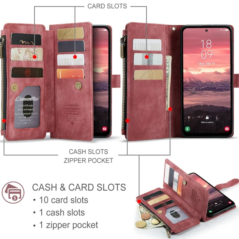Caseme Samsung Galaxy A57 Vintage Wallet Hoesje