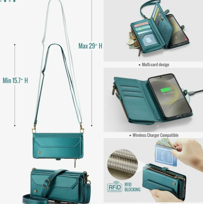 Caseme Samsung S24 FE Clutch Wallet met Koord