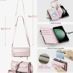 Caseme Samsung S23 FE Clutch Wallet met Koord