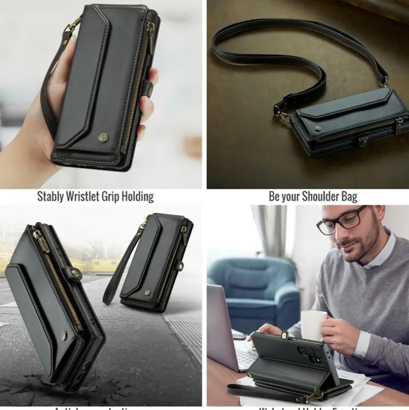 Caseme Samsung S24 Ultra Clutch Wallet met Koord