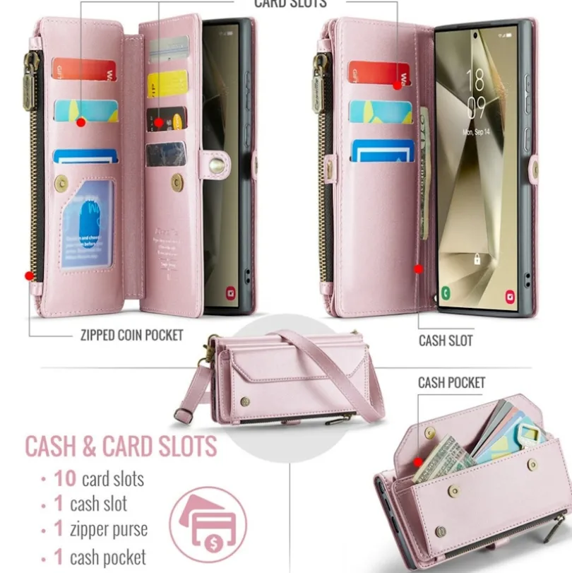 Caseme Samsung S24 Ultra Clutch Wallet met Koord