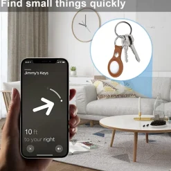 Comfycase AirTag Lederen Sleutelhanger