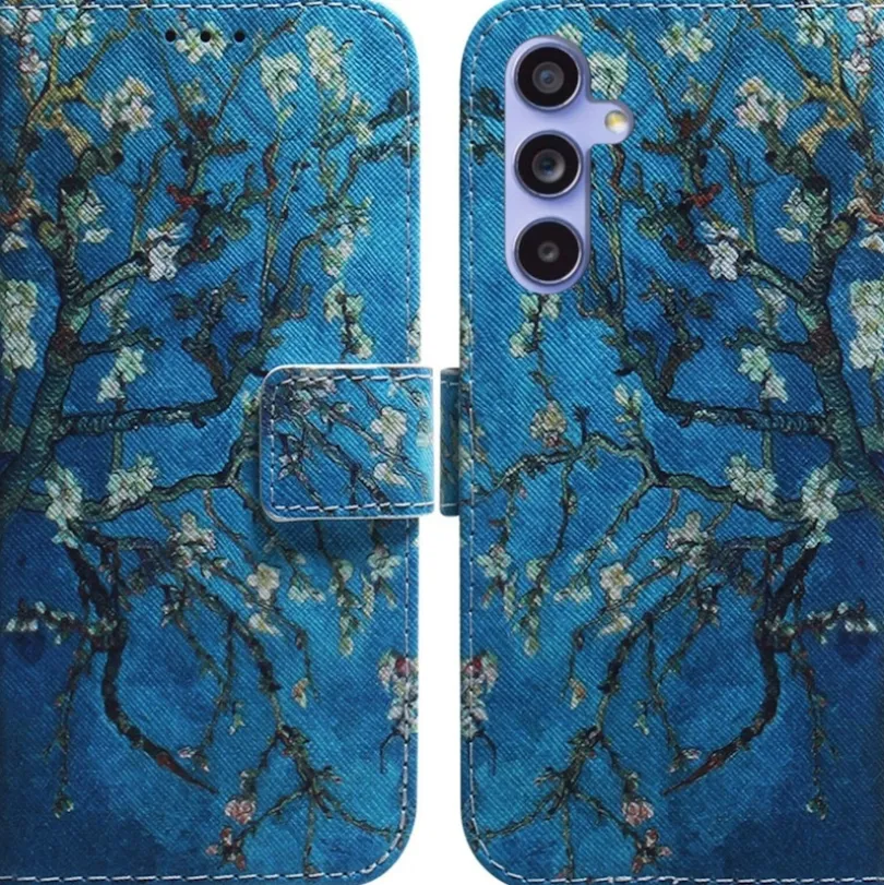 Comfycase Samsung Galaxy A55 Bloesem Bookcase Hoesje