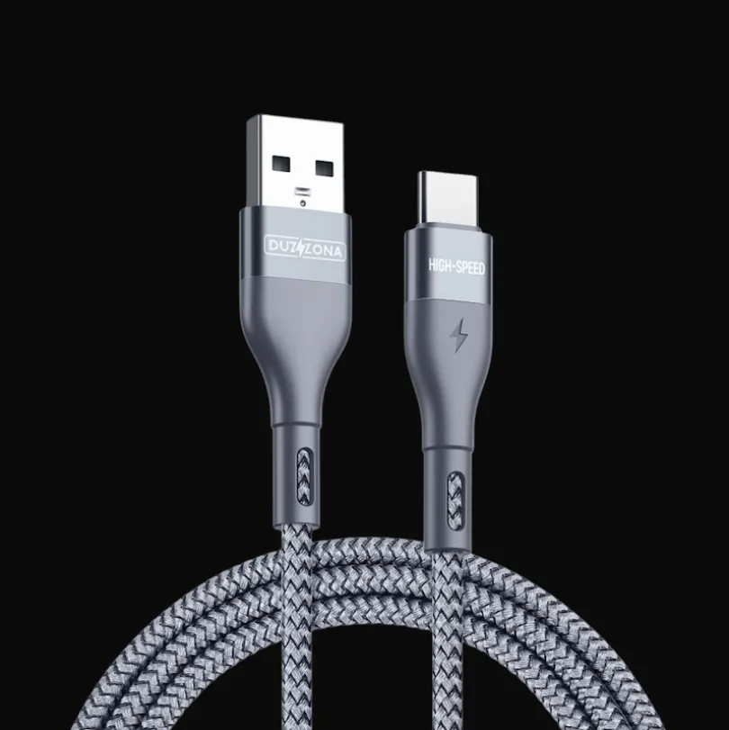 Duzzona Gewoven USB-A naar USB-C Oplaad + Datakabel