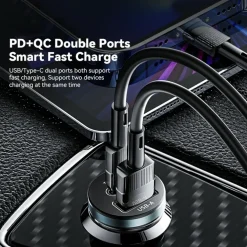 Essager Plug and Charge 30W Autolader USB en USB-C