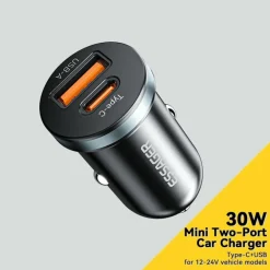 Essager Plug and Charge 30W Autolader USB en USB-C