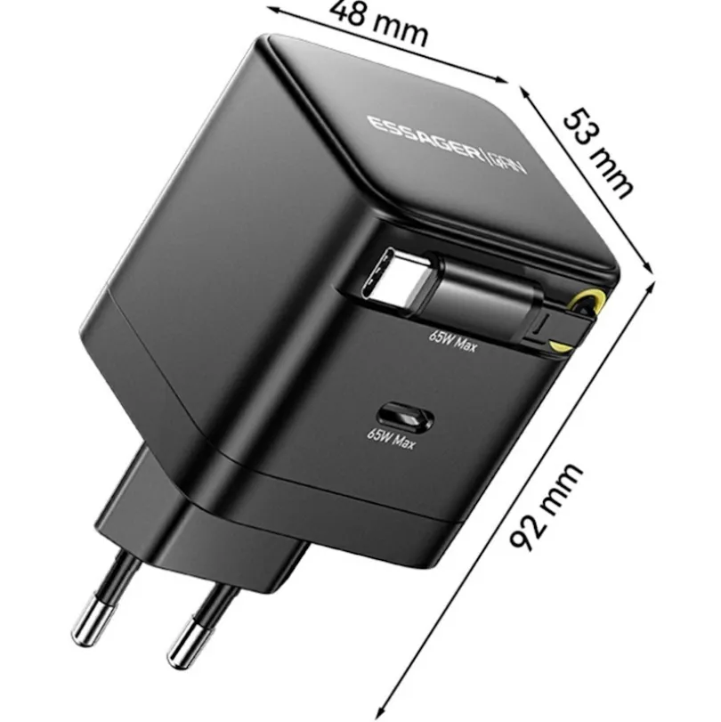 Essager 65W Fast Charging USB-C Oplader met kabel