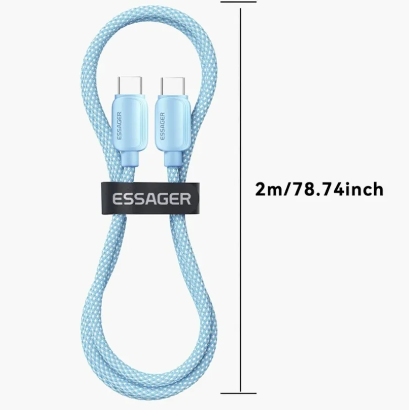 Essager 100W Gewoven Smartphone en Laptop USB-C naar USB-C Kabel
