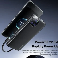 Essager 22.5W Universele Powerbank met Kabel