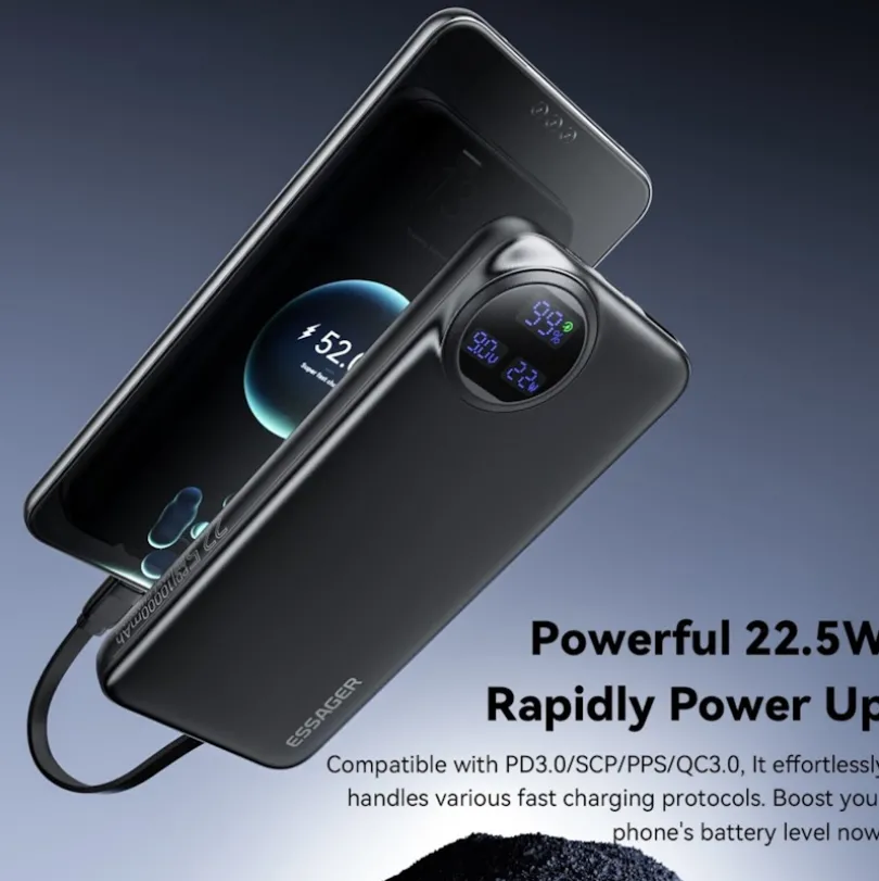 Essager 22.5W Universele Powerbank met Kabel