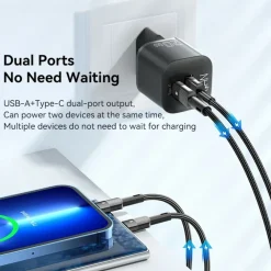 Essager 20W USB-A + USB-C Compact Power Adapter
