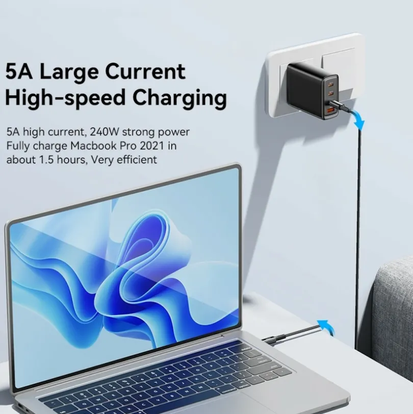 Essager 240W USB-C naar USB-C Ultraspeed Oplaad + Datakabel