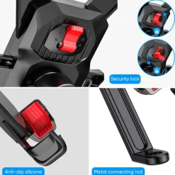 Joyroom Telefoonhouder Motor / Elektrische Fiets Spiegelbevestiging
