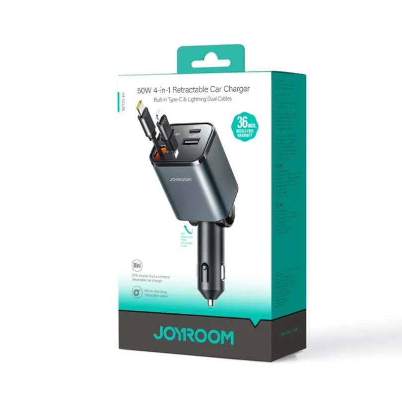 Joyroom 50W 4 in 1 Car Charger met Kabels