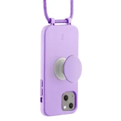 Just Elegance iPhone 14 Plus Siliconen Popsocket Hoesje Met Draagkoord
