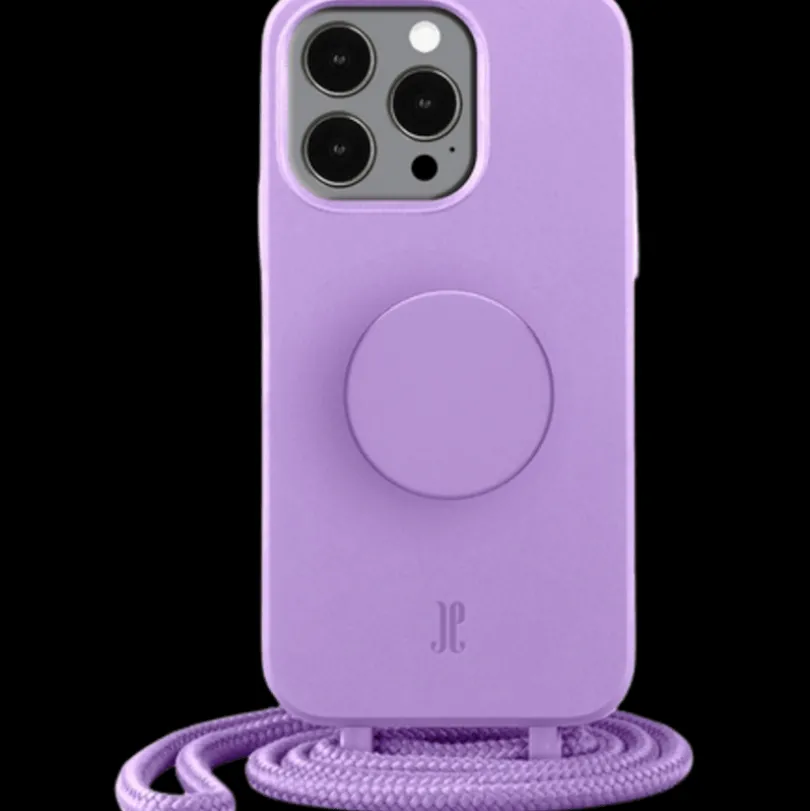 Just Elegance iPhone 13 Pro Max Siliconen Popsocket Hoesje Met Draagkoord
