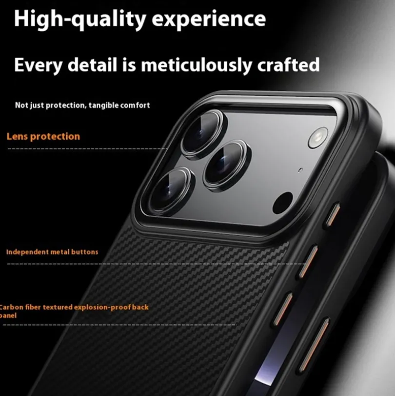 Mocaa Apple iPhone 17 Pro Max Slim Carbon Pantser MagSafe Case