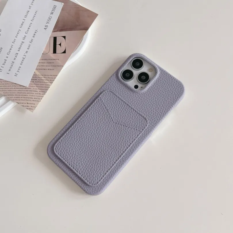 Mocaa iPhone 15 Vegan Lederen Hoesje met Pashouder