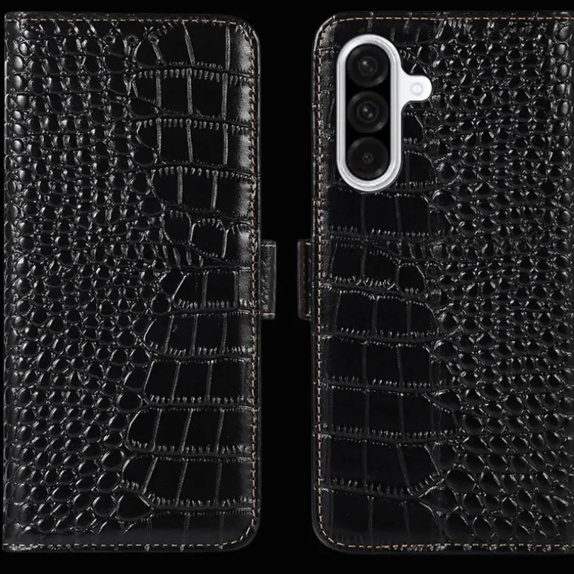 Mocaa Samsung Galaxy A56 Croco Book Case Leer