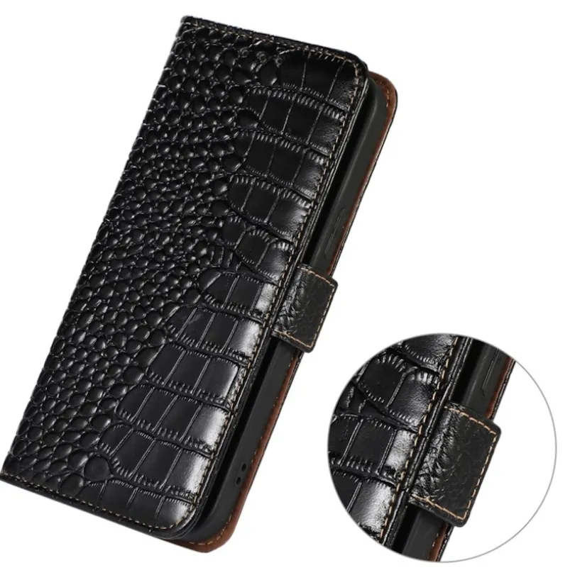Mocaa Samsung Galaxy A56 Croco Book Case Leer