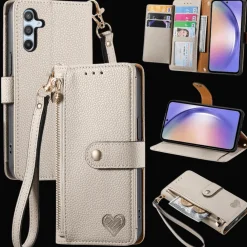 Mocaa Samsung Galaxy A56 Love Heart Wallet Hoesje