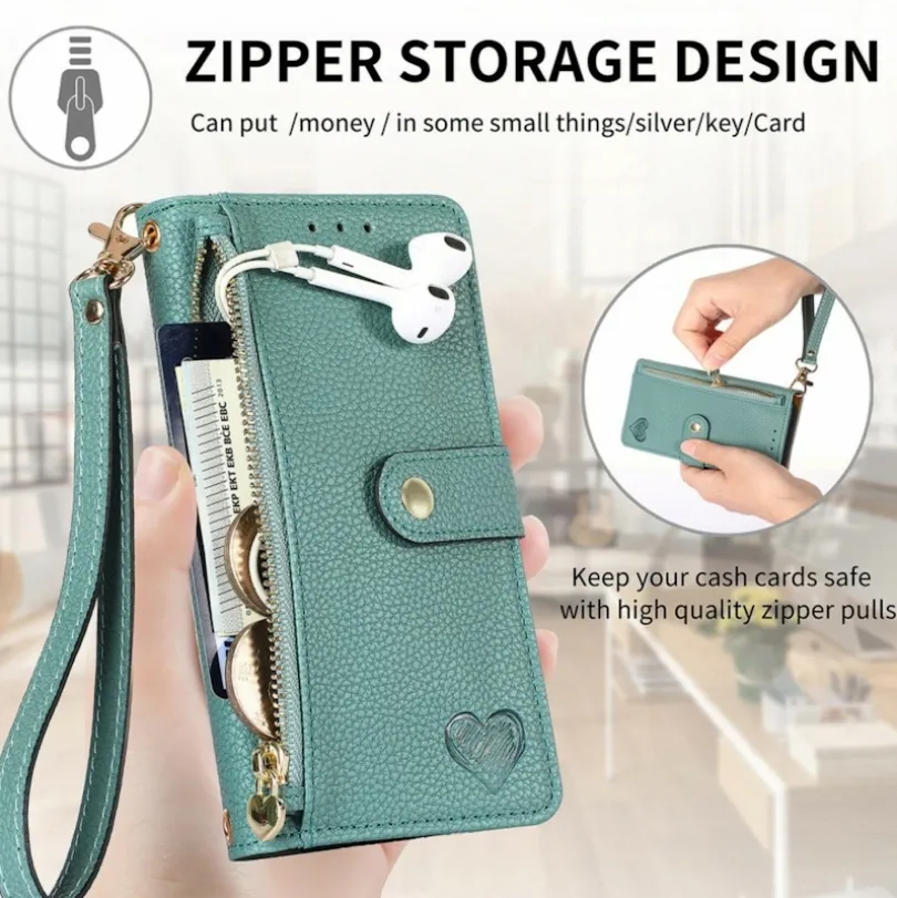 Mocaa Samsung Galaxy A16 Love Heart Wallet Hoesje