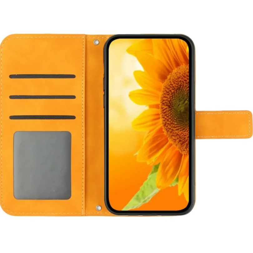 Mocaa Samsung Galaxy A35 Sunflower Bookcase met Koord