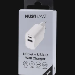 Musthavz to Go Easy USB-A + USB-C PD Oplader 20W