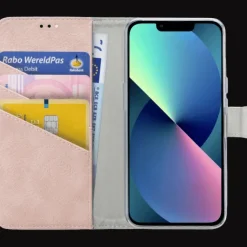 My Style iPhone 13 Pro Max Portemonnee Hoesje Roze