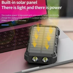 PSOOO 20.000mAh Rugged Solar Charging Powerbank