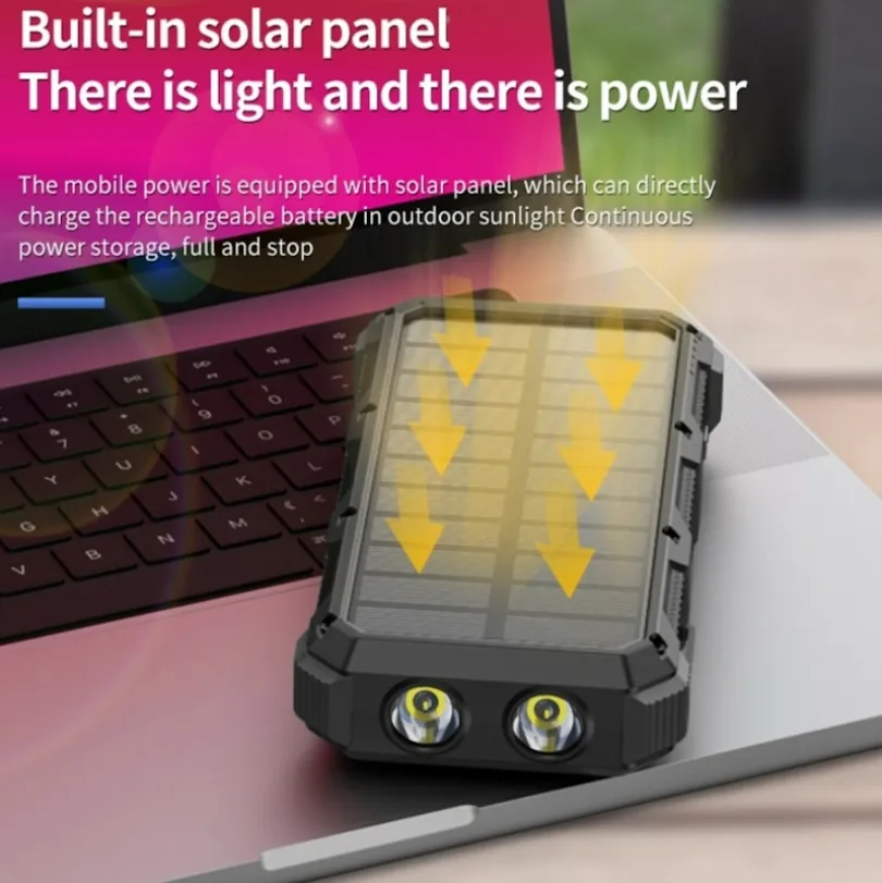 PSOOO 20.000mAh Rugged Solar Charging Powerbank
