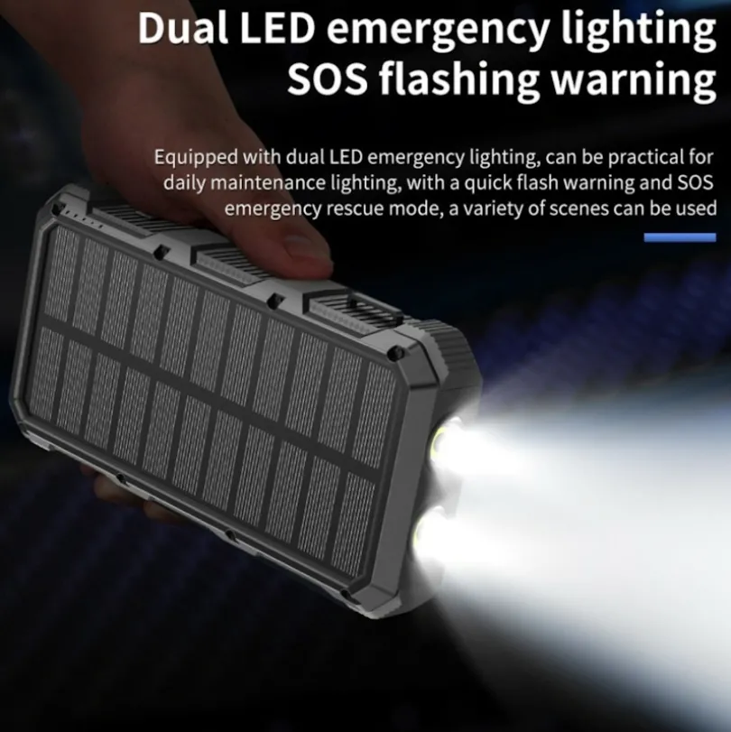 PSOOO 20.000mAh Rugged Solar Charging Powerbank