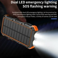 PSOOO 20.000mAh Rugged Solar Charging Powerbank